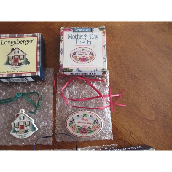 Lot of 5x Longaberger Baskets Tie-On 1996-2001 Cottage Gate Mothers Day 25th - Picture 4 of 12